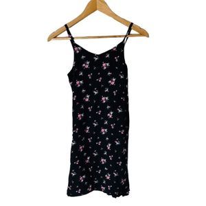 Abercrombie Kids Size 13/14 Navy Blue Top with Pink Flowers